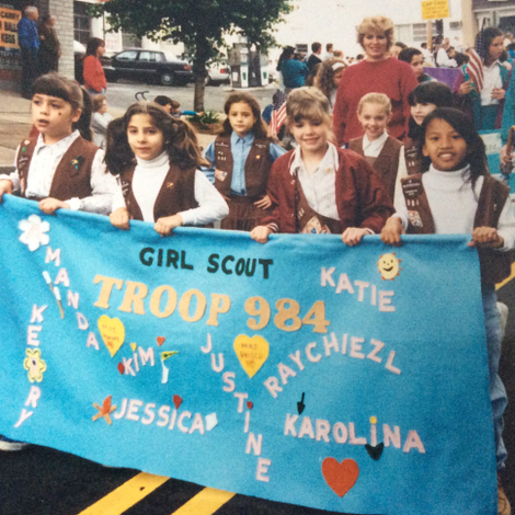 Me, third from the right, marching in a parade with my Brownie troop. (Photo: Kate Bernot)